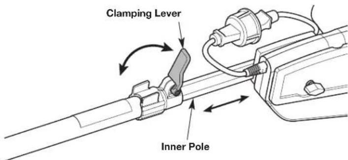 REMINGTON RM1025P - ADJUSTING THE POLE LENGTH - 4