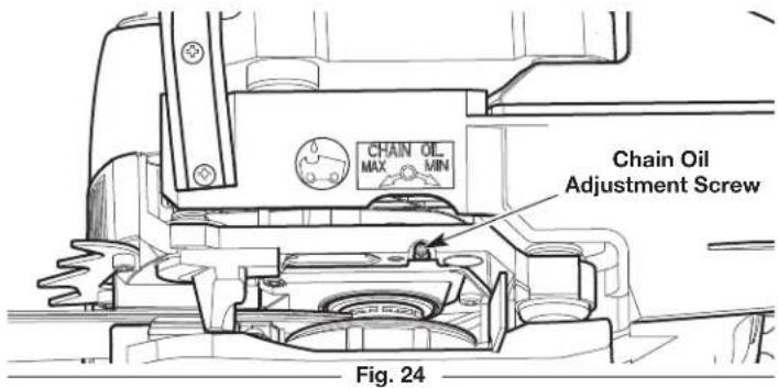 REMINGTON RM4218 - ADJUSTING THE BAR AND CHAIN OIL FLOW - 2