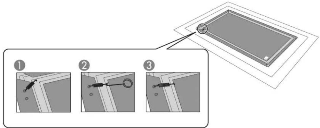 EPSON ELPSC35 - Utilize as molas para fixar a tela do eça à moldura - 2