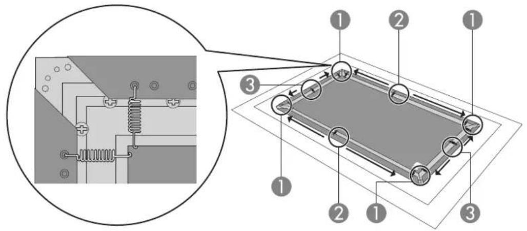 EPSON ELPSC35 - Utilize as molas para fixar a tela do eça à moldura - 1