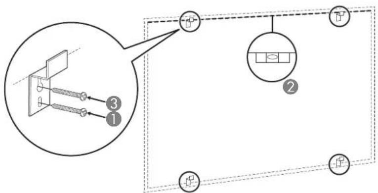 EPSON ELPSC35 - Attach the brackets to the wall - 1