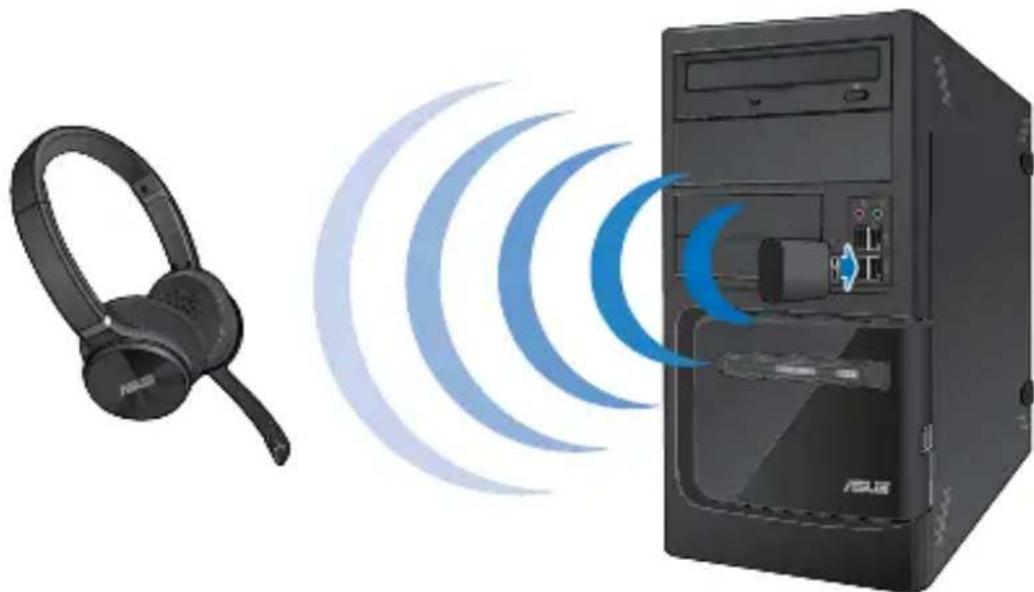 ASUS HSW1 - Tilslut dit trådløse headset sammen med den trådløse USB-dongle - 1