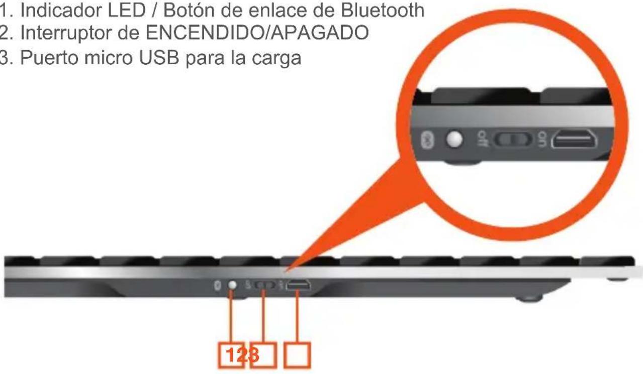 IOGEAR KeySlate GKB641B - Vista Perfil - 1