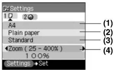 CANON Pixma MP460 - ▶ Changing Copy Settings - 1