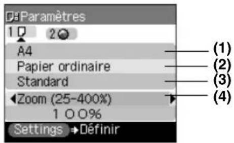 CANON Pixma MP460 - ▶ Modification des paramètres de copie - 1