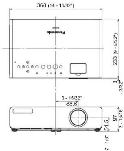 PANASONIC PTLW80NTU - Dimensions - 1