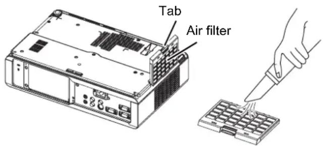 PANASONIC PTLW80NTU - - Cleaning the air filter - 1