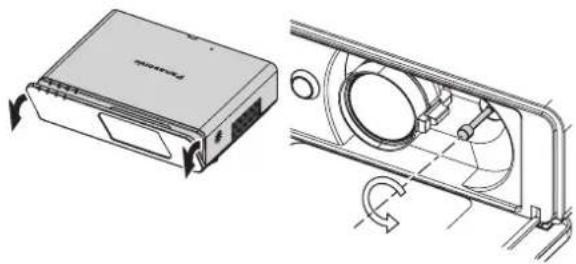 PANASONIC PTF100NTU - Adjusting the Lens shift lever - 1