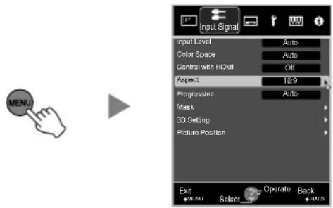 JVC DLARS4910U - Adjusting the Screen Size (Aspect) - 1