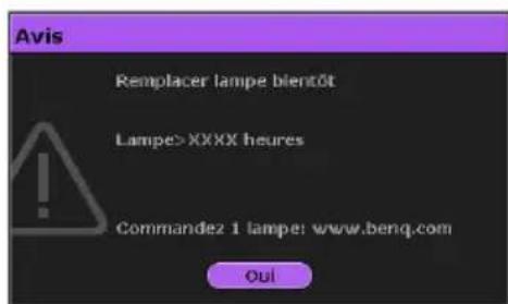 BENQ W8000 - Statut message - 2