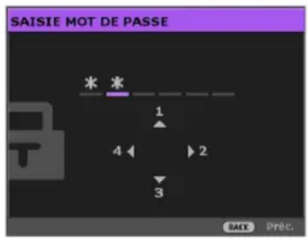 BENQ W8000 - Définition d'un mot de passe - 1