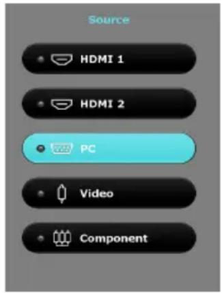 BENQ W8000 - Changement de signal d'entrée - 1