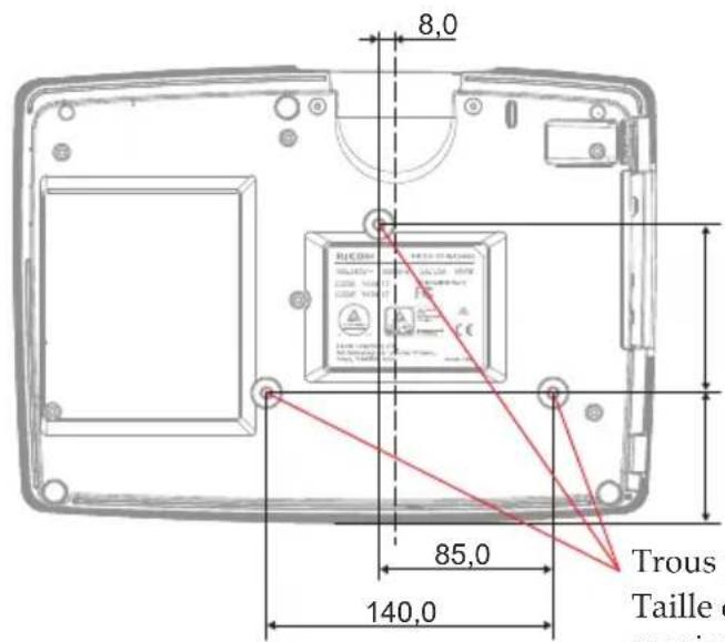RICOH PJ HD5450 - Dimensions du boîtier - 2