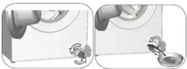 BEKO WTV81484CSBN1 - Si le produit dispose d'un tuyau de vidange en cas d'urgence, procédez comme suit pour evacuer l'eau : - 1