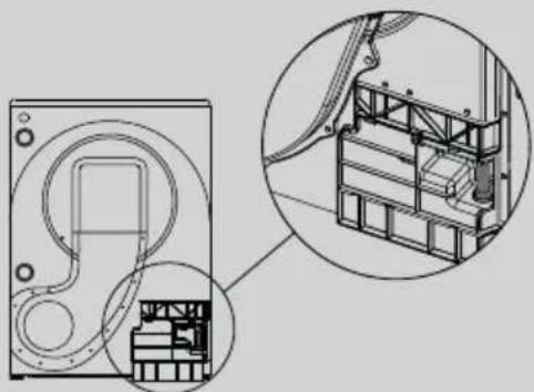 CANDY CSOE H9A3TE - Mise en place du tuyau flexible de vidange - 2