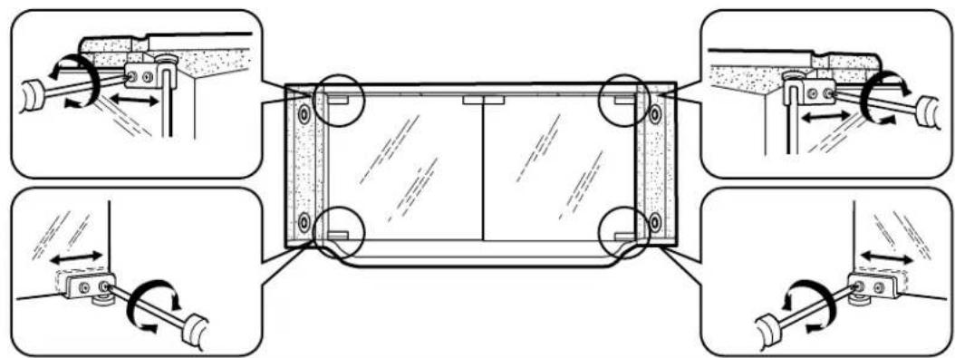SONY SU27FS2 - DOOR ADJUSTMENT / AJUSTE DE LAS PUERTAS DE VIDRIO / RÉGLAGE DE LA PORTE EN VERRE - 1