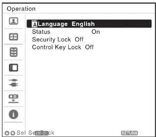 SONY VPLSW620C - Wahlen der Menüsprache - 2