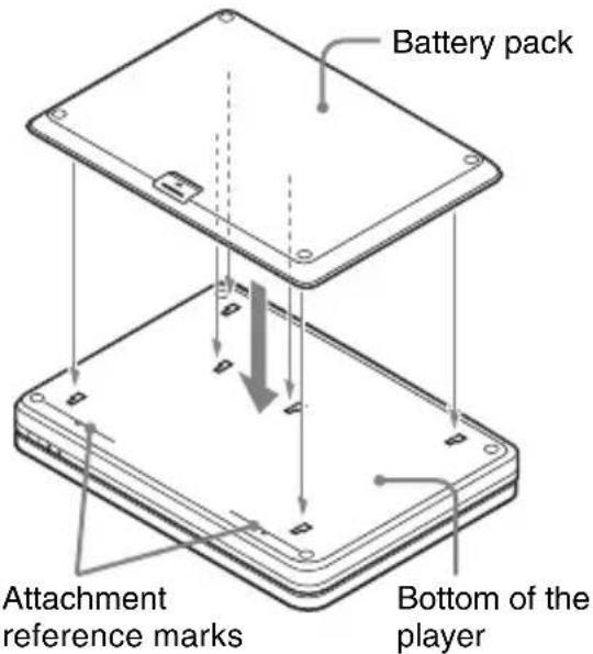 SONY DVPFX935 - Attach the battery pack to the player. - 1
