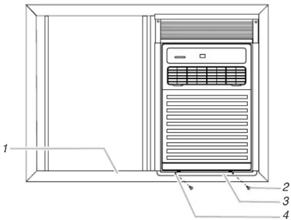 WHIRLPOOL ACS082PP - Positionnement du climatiseur dans la fenetre - 1