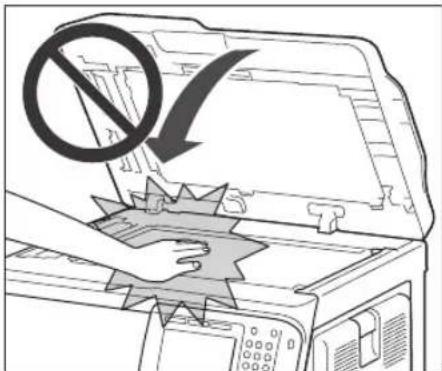Diagram showing a printer with a prohibition symbol overlay, indicating no printing or disassembly.