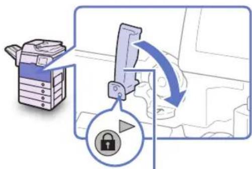 Diagram illustrating a file transfer or security update process with a folder, lock icon, and directional arrow