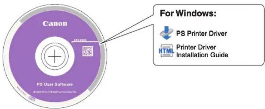 Canon PS User Software For Windows: PS Printer Driver HTML Printer Driver Installation Guide