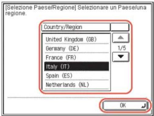 [Selezione Paese/Regione] Selezionare un Paese/una regione. Country/Region United Kingdom (GB) Germany (DE) France (FR) Italy (IT) Spain (ES) Netherlands (NL) 1/5 OK