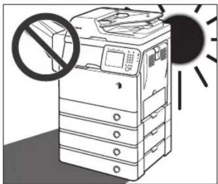 CANON imageRUNNER 1730i - Evite instalar el equipo en los siguientes lugares - 2