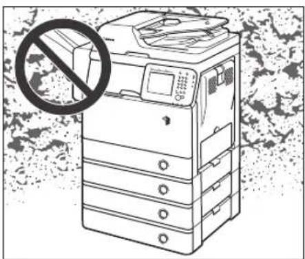 CANON imageRUNNER 1730i - Evite instalar el equipo en los siguientes lugares - 3