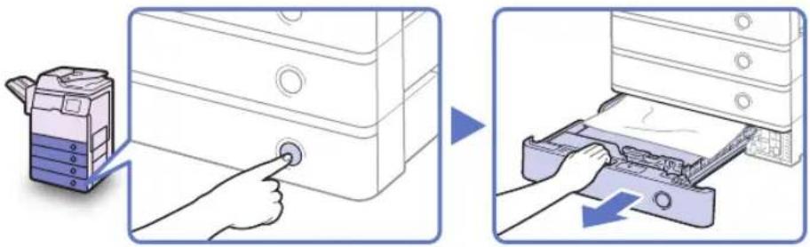 Diagram illustrating the process of inserting a printer into a file, showing step-by-step insertion and reassembly.
