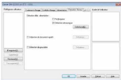 CANON imageFORMULA DRG2140 - Onglet [détection d'erreur] - 1
