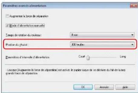 CANON imageFORMULA DRG2140 - Sélectionnez la [position du chariot] en fonction du nombre de documents à charger. - 1