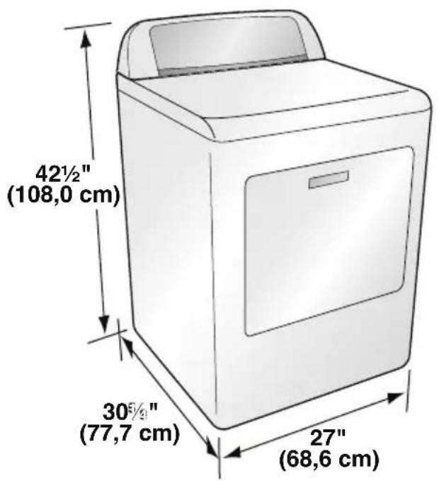 HAIER GDG560BW - DIMENSIONES DE LA SECADORA - 1