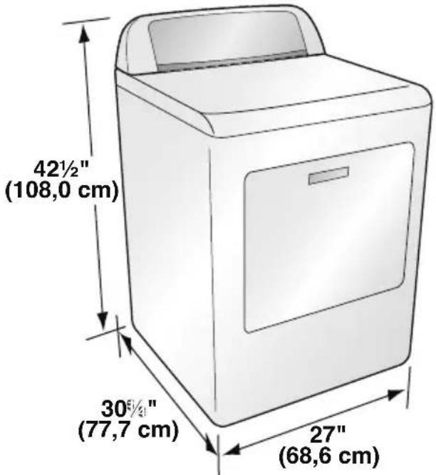 HAIER GDE560BW - DIMENSIONS DE LA SÉCHEUSE - 1