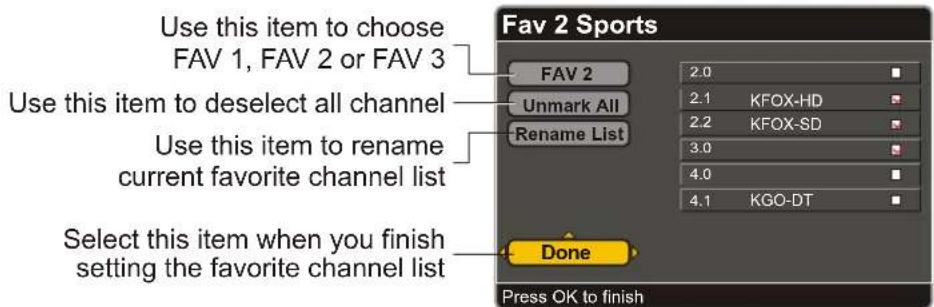 VOXX FPE2706 - Setting Favorite Channels - 1