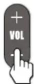 VOXX FPE2706 - Utilisation des touches VOL+ ou VOL- sur la télécommande ou sur le téléviseur - 1