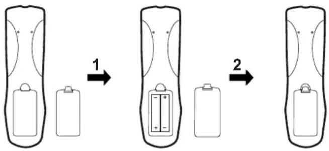 VOXX FPE2706 - Insert Batteries into the Remote Control - 1