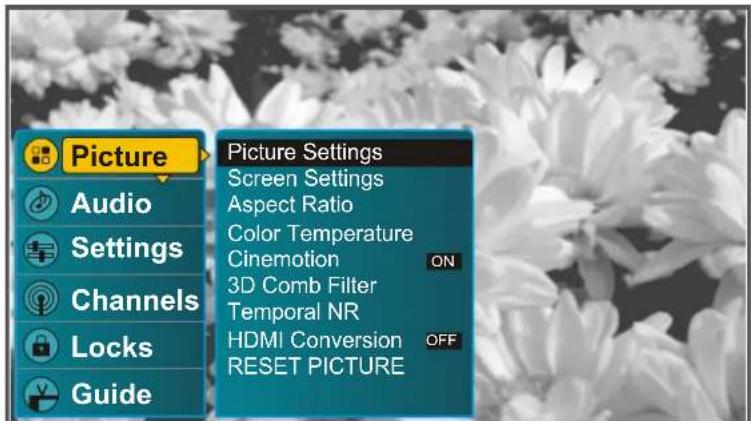 VOXX FPE3206 - Accès au menu d'image - 4