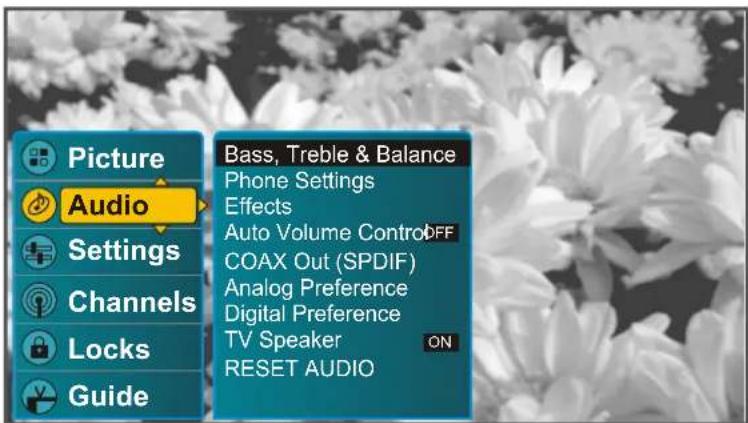 VOXX FPE3206 - Accès au menu Audio - 4