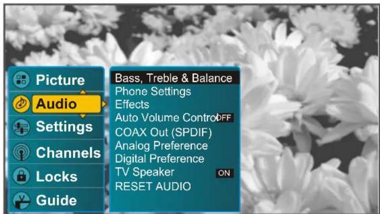 VOXX FPE3706 - Accès au menu Audio - 4