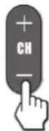 VOXX FPE3706 - Method 1 - Using CH + or CH - on the remote control or on the TV - 1