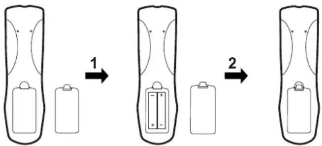 VOXX FPE3706 - Insertion de piles dans la télécommande - 1