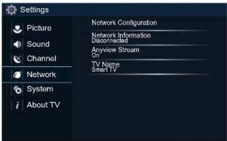 SHARP Aquos LC43N7000U - Network Menu - 1