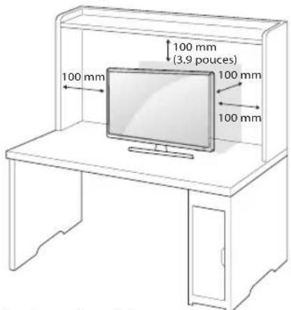 LG 24LF454B - Installation sur une table - 1