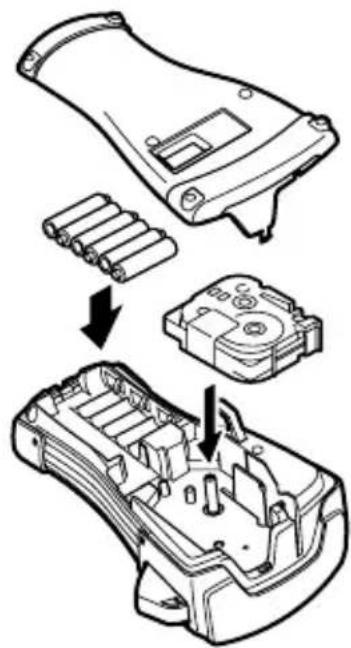 BROTHER Ptouch PT1400 - Installing batteries and a tape cassette - 2