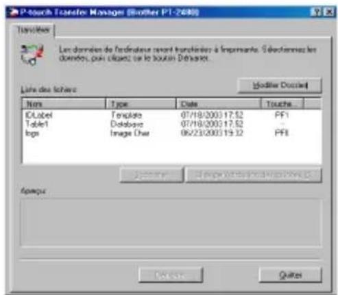 BROTHER Ptouch PT1400 - Téléchargement des données vers la P-touch - 1