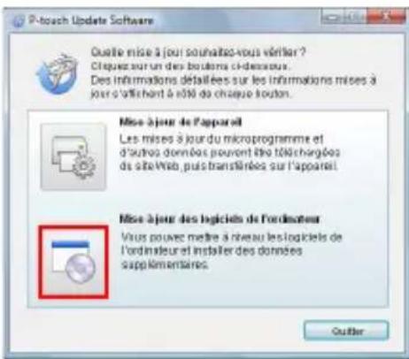 BROTHER Ptouch PT2730 - Cliquez sur l'icone [Mise à jour des logiciels de l'ordinateur]. - 1