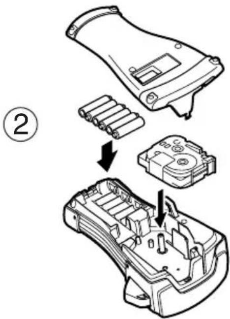 BROTHER Ptouch PT1600 - Installing batteries and a tape cassette - 2