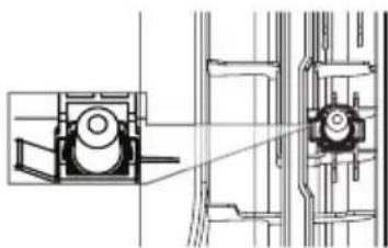 LG DX5781VE - Lift out the grey interlock button in the side of the door. - 1