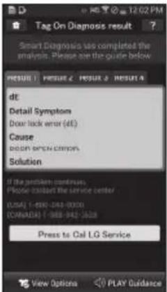 LG DX5781VE - Check the diagnosis results and solutions. - 1